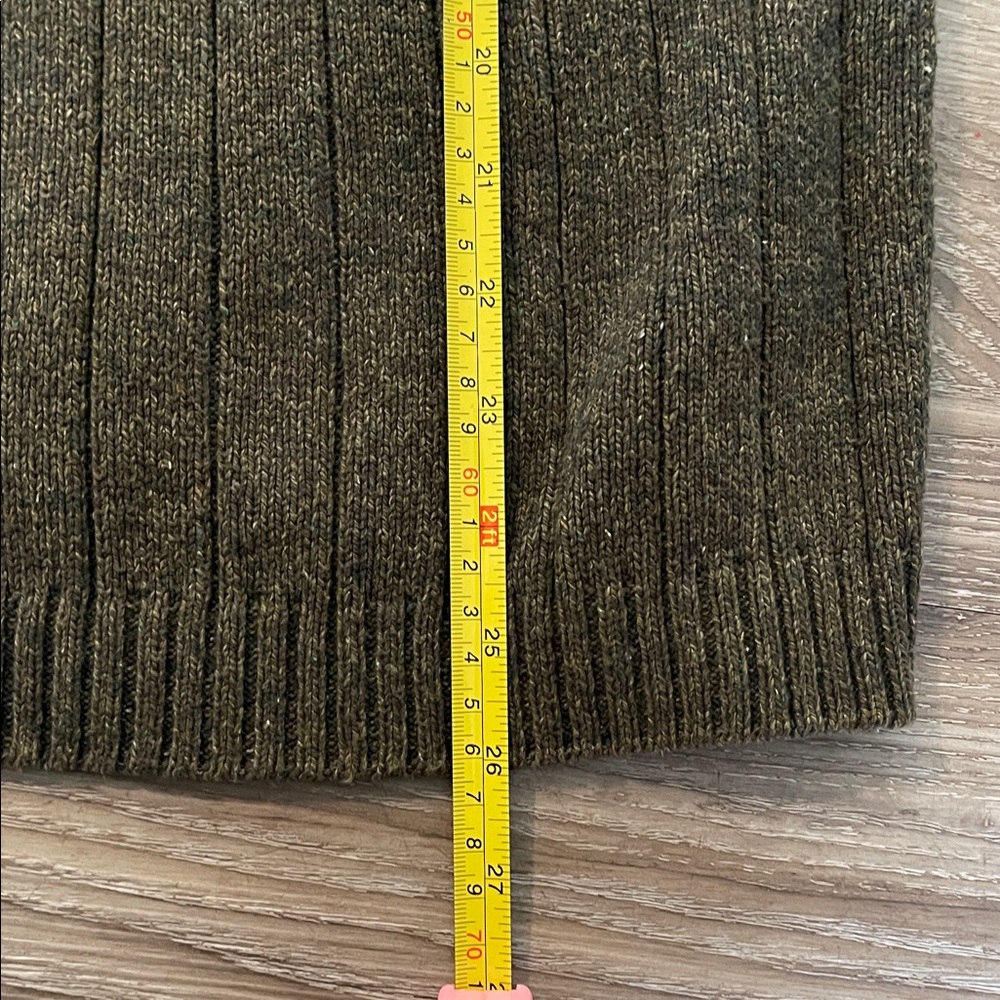 Oscar de la Renta Men's Olive Green Quanter Zip Sweater Size: L - Picture 10 of 11